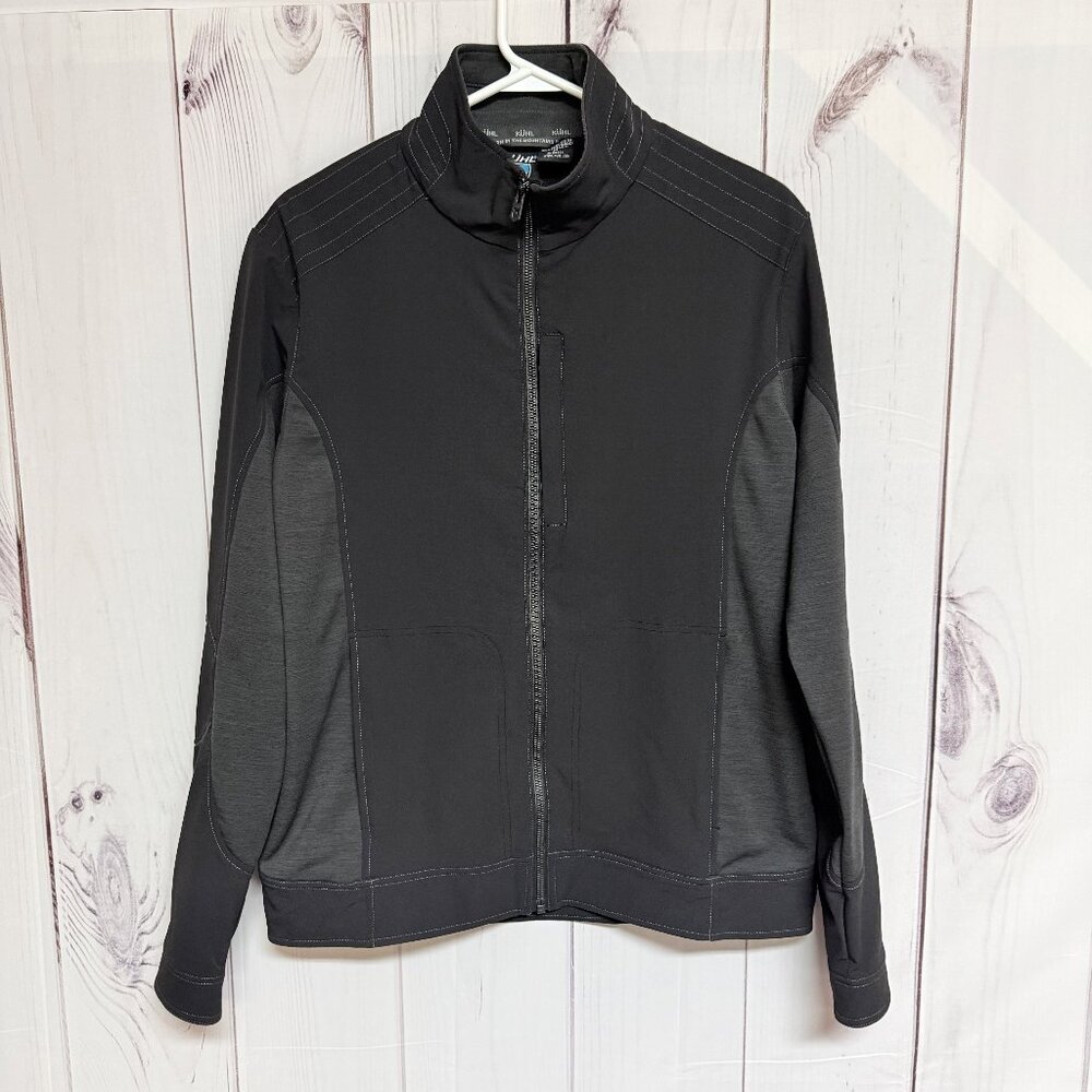 KÜHL Men’s Dyfnce Soft Shell‎ Jacket Medium Black Gray EUC